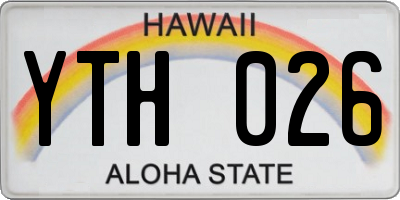 HI license plate YTH026