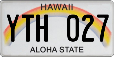 HI license plate YTH027