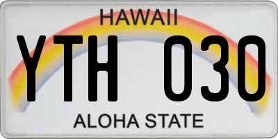 HI license plate YTH030