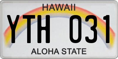 HI license plate YTH031