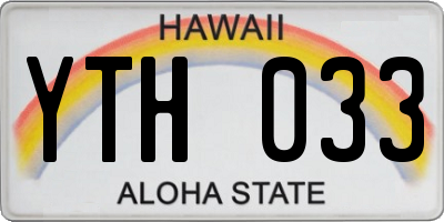 HI license plate YTH033