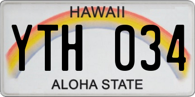 HI license plate YTH034