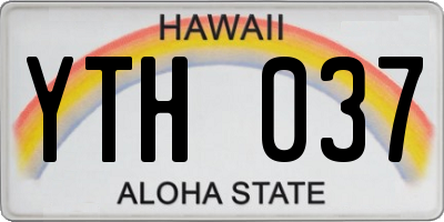 HI license plate YTH037
