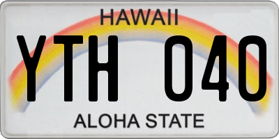 HI license plate YTH040