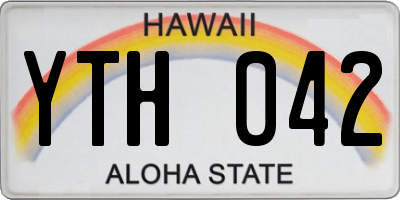 HI license plate YTH042
