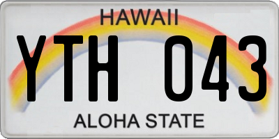 HI license plate YTH043