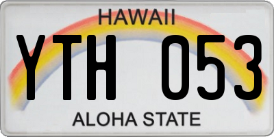 HI license plate YTH053