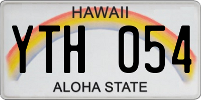 HI license plate YTH054