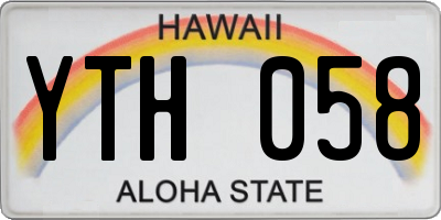 HI license plate YTH058