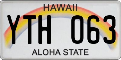 HI license plate YTH063