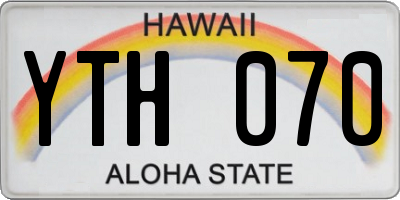 HI license plate YTH070