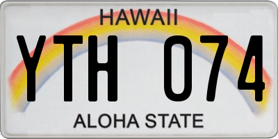 HI license plate YTH074