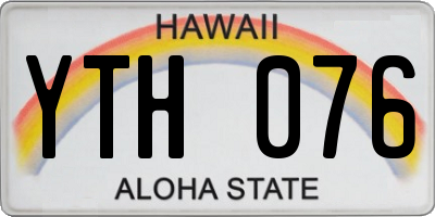 HI license plate YTH076