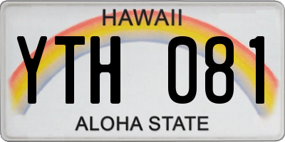 HI license plate YTH081