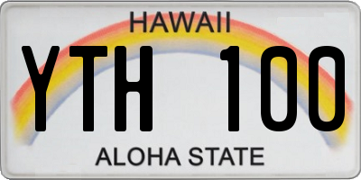HI license plate YTH100