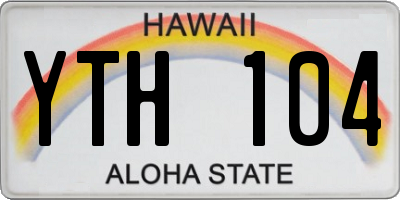 HI license plate YTH104