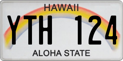 HI license plate YTH124