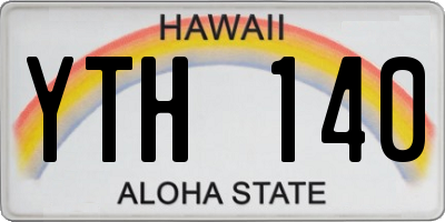 HI license plate YTH140