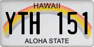HI license plate YTH151