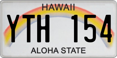 HI license plate YTH154