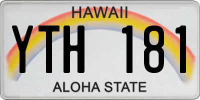 HI license plate YTH181