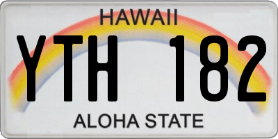 HI license plate YTH182