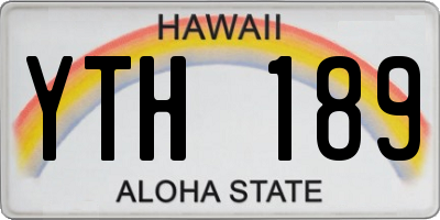 HI license plate YTH189