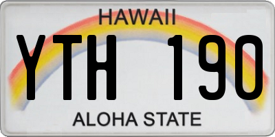 HI license plate YTH190