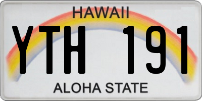 HI license plate YTH191