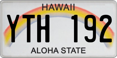 HI license plate YTH192