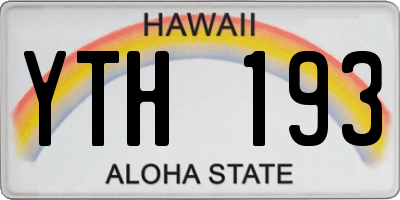HI license plate YTH193