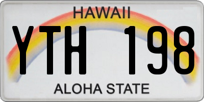HI license plate YTH198