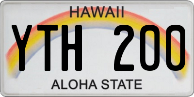 HI license plate YTH200