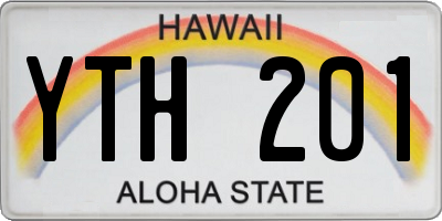 HI license plate YTH201