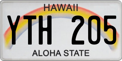 HI license plate YTH205