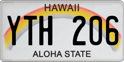 HI license plate YTH206