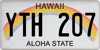 HI license plate YTH207
