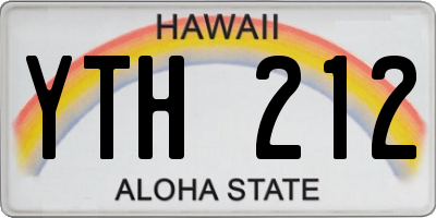 HI license plate YTH212
