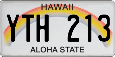 HI license plate YTH213