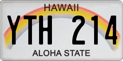 HI license plate YTH214