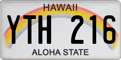 HI license plate YTH216