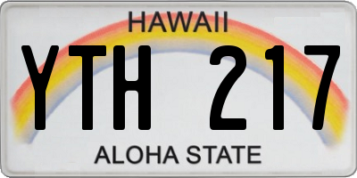 HI license plate YTH217