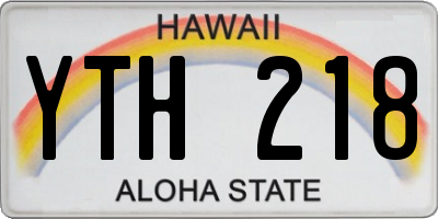 HI license plate YTH218