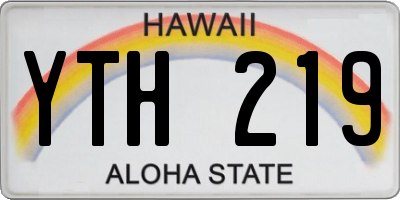 HI license plate YTH219