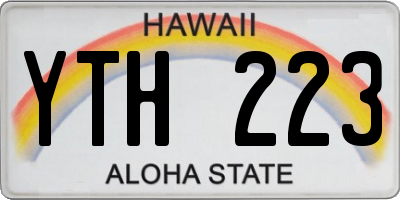 HI license plate YTH223