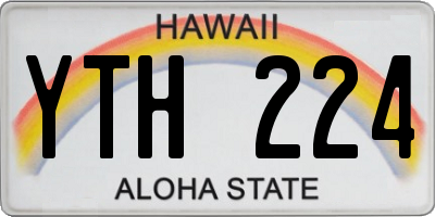 HI license plate YTH224