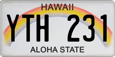 HI license plate YTH231