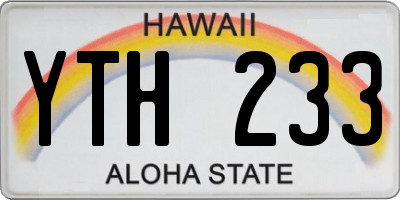 HI license plate YTH233