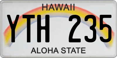 HI license plate YTH235