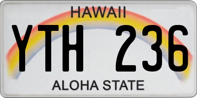 HI license plate YTH236